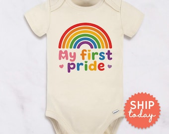 Rainbow My First Pride Baby Onesies® Brand | Pride Month Outfit | LGBTQ Baby Bodysuit | Baby Shower Gift (BC-PRI116)