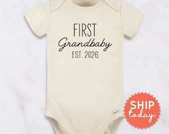 First Grandbaby Onesies® Brand Pregnancy Announcement | Grandparents Reveal Gift 2026 | New Baby Coming Soon (BC-DAD107)