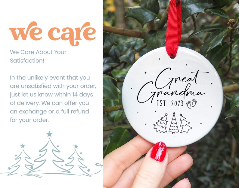 Great Grandparents Christmas Ornament, Gift for New Great Grandparents Custom Great Grandparents Christmas Gift, Great Grandparents Keepsake image 4
