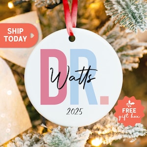Doctor Christmas Ornament, Doctor Keepsake, New Doctor Christmas Gift, Personalized Dr Name Gift, Doctor Appreciation, (CO-148)