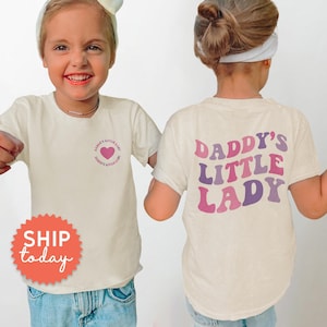 Daddy's Little Lady Toddler Shirt, Father's Day Youth Shirt, Toddler Girl Shirt, Cute Gift for Daddy, Front/Back Kids Tee, (FBC-DAD6)