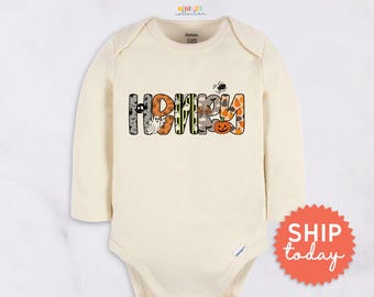 Happy Halloween Baby Onesies® Brand - Cute Spooky Natural Bodysuit - Fall Baby Outfit(BC-HAL182)