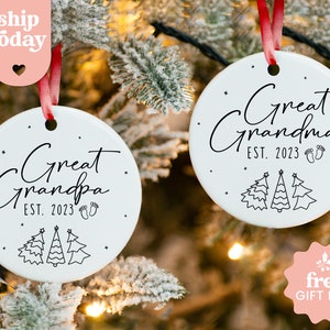 Great Grandparents Christmas Ornament, Gift for New Great Grandparents Custom Great Grandparents Christmas Gift, Great Grandparents Keepsake image 1