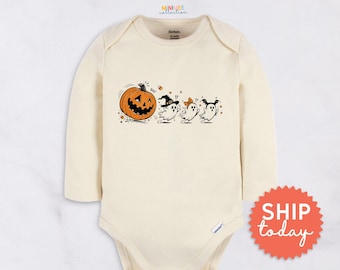 Halloween Pumpkin Baby Onesies® Brand - Cute Ghost Bodysuit - Spooky First Halloween Outfit(BC-HAL187)