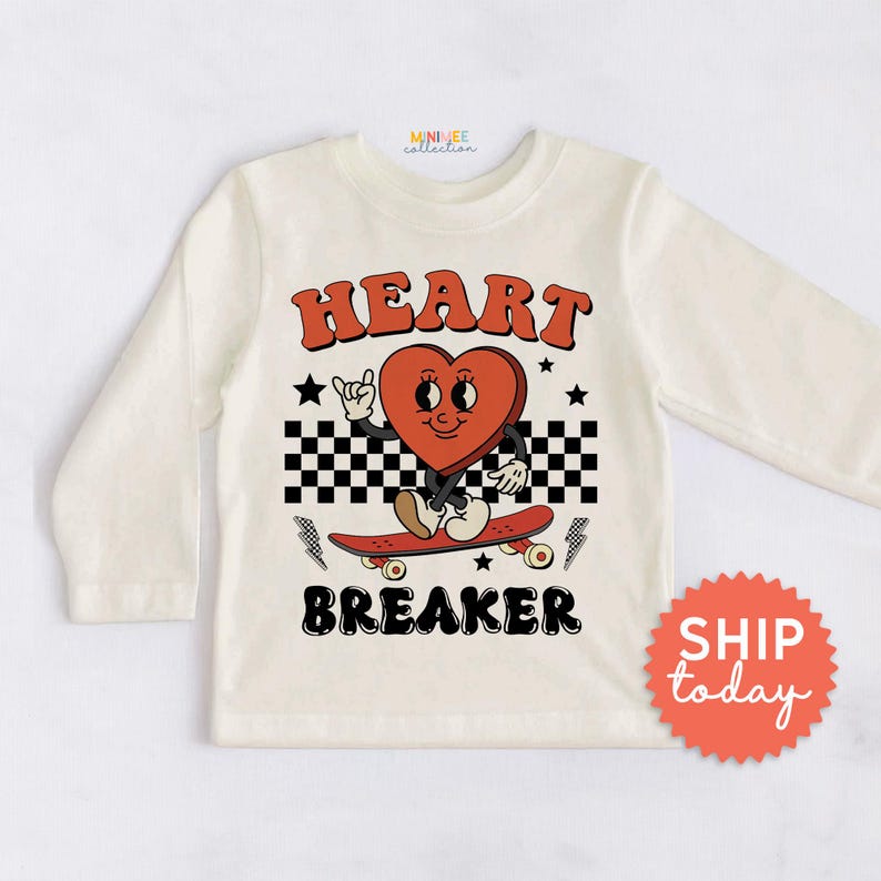 Heart Breaker Toddler T-shirt, Happy Valentine’s Day Shirt, Valentines Kids Gift, Shirt for Kids, (BC-VAL90) image 1