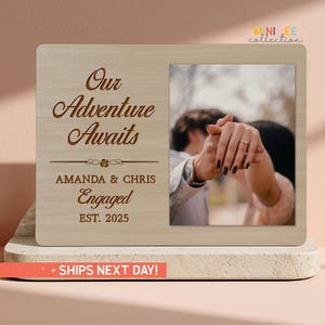 Marco de fotos personalizado para recuerdo de compromiso, marco personalizado para parejas, regalo para prometido/a, tablero de fotos personalizado para compromiso (PS-COU40)