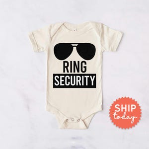 Ring Security Onesie®, Ring Bearer Outfit, Ring Security Bodysuit, Wedding Onesie for Toddler, Wedding Rehearsal Onesie  (BC-WED11)