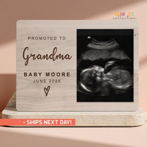 Personalized Pregnancy Announcement Photo Frame, Christmas Gift for Grandma Custom Ultrasound Picture Frame For Grandparents(PS-FAM64)