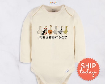 Just a Spooky Goose Baby Onesies® Brand - Cute Halloween Goose Bodysuit - Halloween Baby Shower Gift(BC-HAL185)