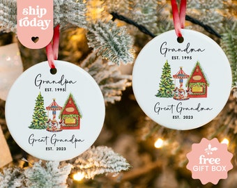 Grandma Grandpa Est 2023 Ornament, New Grandchild Announcement Gift, Great Grandparents Est Ornament, Grandparent Gifts