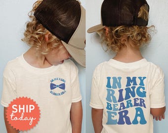 In My Ring Bearer Era Toddler Shirt, Bridal Party T-Shirt, Cute Ring Boy Toddler Shirt, Ring Security Bearer Tees, (FBC-WED4)