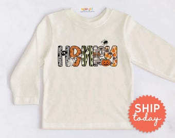 Personalized Halloween Kids Shirt - Cute Ghost Toddler Tee - Fall Festival Outfit(BC-HAL182)