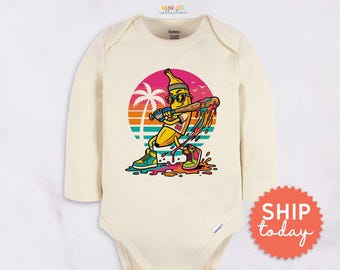 Funny Baby Bodysuit, Retro Banana Infant Bodysuit for Baby Shower(BC-TRE280)