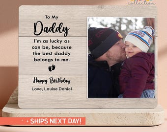 Personalized Dad Birthday Gift Photo Frame  | Custom Daddy Frame With Photo | Father Gift From Kids Wooden Display (PS-DAD47)