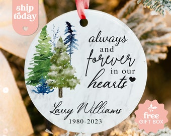 Always And Forever In Our Hearts Ornament, Remembrance Keepsake, Christmas Sympathy Gift, Bereavement Ornament