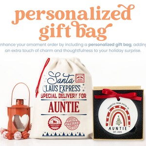 a personalized gift bag with an orange lantern