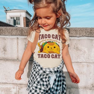 Taco Cat Spelled Backwards is Taco Cat Toddler Shirt, Funny Mexican Kid Shirt, Shirt with Sayings, Toddler Holiday Shirt, (BC-CDM9) image 2