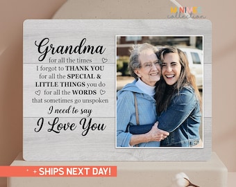 Personalized Grandma Christmas Gift Photo Frame, Custom Birthday Gift for Grandmother (PS-MOM57)