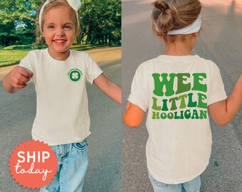 Camisa Wee Little Hooligan, camisetas Lucky Charm para niños, ropa del día de San Patricio, ropa de trébol para niños pequeños, (FBC-STP8)
