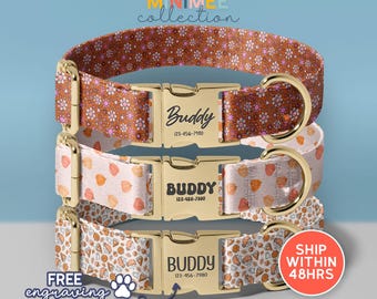Fall Pumpkin Dog Collar, Autumn Dog Accessories, Thanksgiving Gift For Dog Lover, Halloween Dog Collar, Thanksgiving Collar, (DC-187)