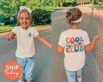 Cooles Cousin Club Shirt, neuer Cousin enthüllen Geschenk für Kleinkind, Familientreffen Kinder T-Shirt, Cousin Crew Bekleidung, Cousin Geburtstagsgeschenk, (FBK-FAM8)