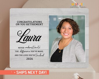 Personalized Retirement Gift Her, Custom Retirement Keepsake with Name and Photo, Gift for Retiree(PS-RET1)