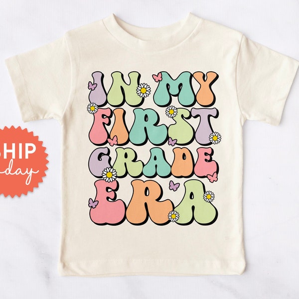 In My First Grade Era Shirt, 1st Day Of School T-Shirt, Girl Kids School Clothing, Floral Back To School Outfit, Onesies® Brand