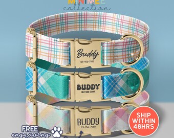 Personalized Nylon Dog Collar, Custom Fabric Patch, Name Patch, Handmade, Collar For Small To Large Dogs, Gift For Dogs, (DC-54)
