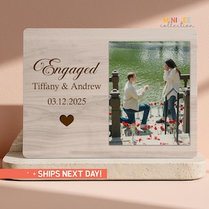 Regalo de compromiso personalizado, marco de fotos personalizado para recuerdo de boda, marco personalizado para regalo de pareja (PS-COU35)