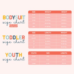 a table with a weight chart for a child's size chart