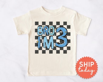 Bro ik ben 3 peuter shirt, Kids 3e verjaardag shirt, grappige verjaardag jongen Tee, drie jaar oude jongen peuter Tee, New Age shirt, (BC-BIR14)