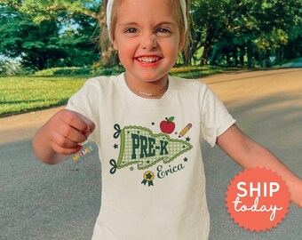 Personalized Pre-K Girl Shirt | First Day of School Toddler Tee | Back to School Toddler Shirt (BC-SCH182)