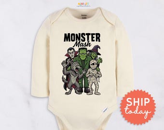 Monster Baby Onesies® Brand - Vintage Halloween Monster Bodysuit - Spooky Baby Shower Outfit(BC-HAL188)