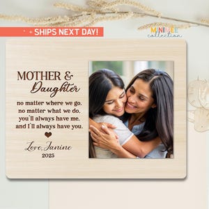 Mother & Daughter Personalized Picture Frame, Mother's Day Gift from Daughter, Custom Wooden Photo Board, Sentimental Gift for Mom (PS-MOM9)