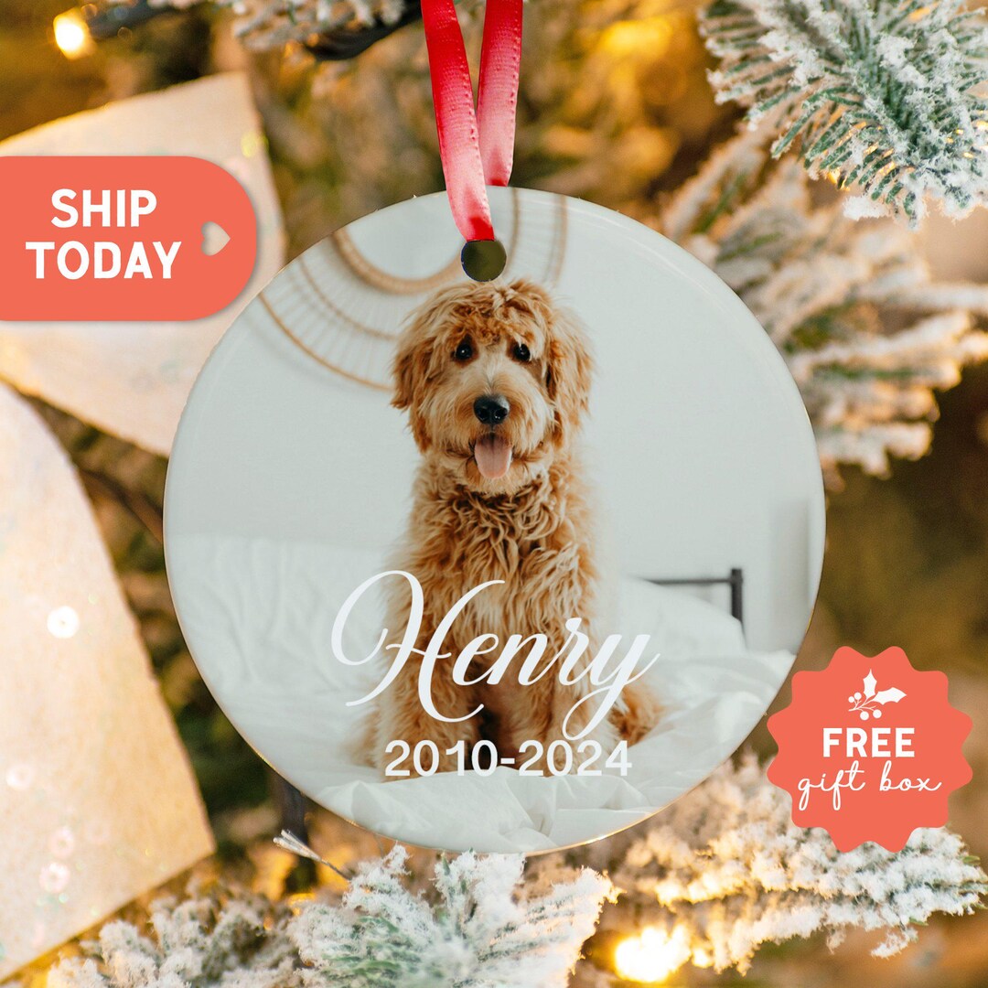Personalized Pet Memorial Ornament, Custom Dog Ornament, Pet Loss