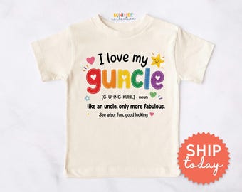 I Love My Guncle Shirt Toddler T-Shirt | Funny Gay Uncle Gift | LGBTQ Pride Family Tee (BC-PRI111)