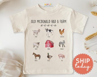 Farm Toddler Shirt, Animal Sounds Kids Shirt, Country Toddler Life Shirt, Farm Youth Shirt, (BC-TRE26)