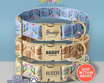 Personalized Western Themed Dog Collar with Engraved Name | Howdy Pet Collar for Small Medium Dog (DC-305)
