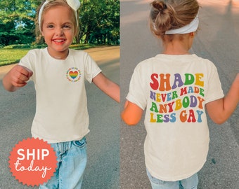 Shade Never Made Anybody Less Gay Shirt, Front And Back Equality Tee, Gay Pride Apparel, Love Is Love Outfit, (FBC-PRI18)