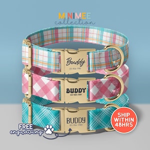Easter Dog Collar Personalized, Cute Dog Collars, Gifts for Pets, Dog Collars with Name, Spring Dog Collar, (DC-105)