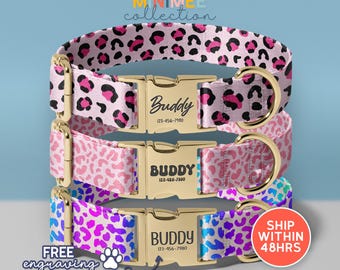 Personalized Paint Splatter Dog Collar, Collars for Small Medium Large Dogs, Adjustable Dog Collar, (DC-141)