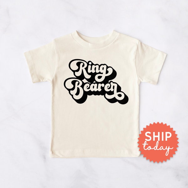 Ring Bearer Toddler Shirt, Ring Bearer Crew Tshirt, Wedding Retro Design Shirt for Toddler, Wedding Day Attire (BC-WED12)