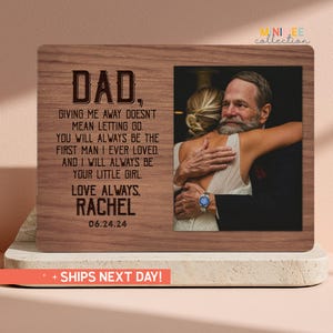 Gift From Daughter to Dad on Wedding Day, Personalized Photo Frame For Father, Wedding Gift For Dad, Custom Frame(PS-DAD29)