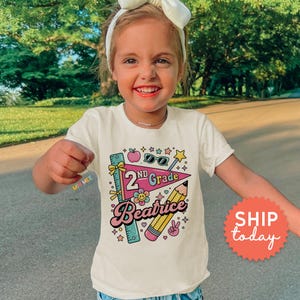 Custom Back to School Kid Shirt | Personalized 2nd Grade Shirt | Custom Name Toddler Tee (BC-SCH200)
