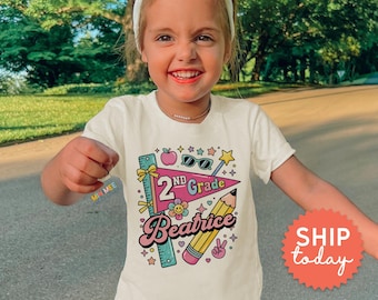 Custom Back to School Kid Shirt | Personalized 2nd Grade Shirt | Custom Name Toddler Tee (BC-SCH200)