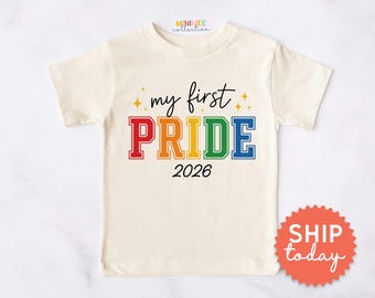 My First Pride Shirt Kids Rainbow T-shirt 2026 | Toddler Baby Pride Month Outfit | LGBTQ Inclusive Clothing (BC-PRI118)