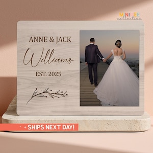 Marco de fotos personalizado para recuerdo de boda, tablero de fotos personalizado para regalo de boda, marco personalizado para regalo de pareja, decoración de boda (PS-COU25)