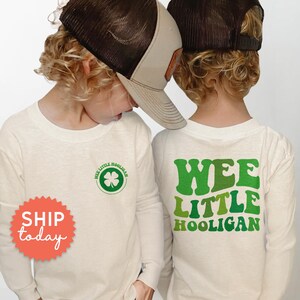 Wee Little Hooligan Shirt, Kids Lucky Charm Tees, Saint Patrick's Day Apparel, Toddler Shamrock Clothing, (FBC-STP8) image 6