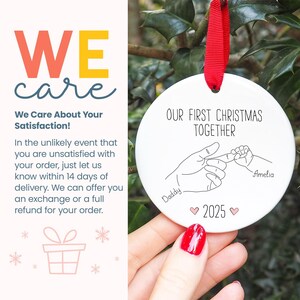 Our First Christmas Together Ornament, New Baby And Daddy Personalized Ornament, Family Keepsake, Custom Baby Name Ornament zdjęcie 5