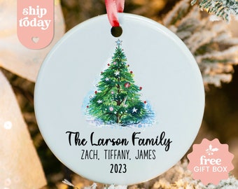 Personalized Family Christmas Ornament, Custom Family Christmas Keepsake, Christmas Tree Family Ornament Gift
